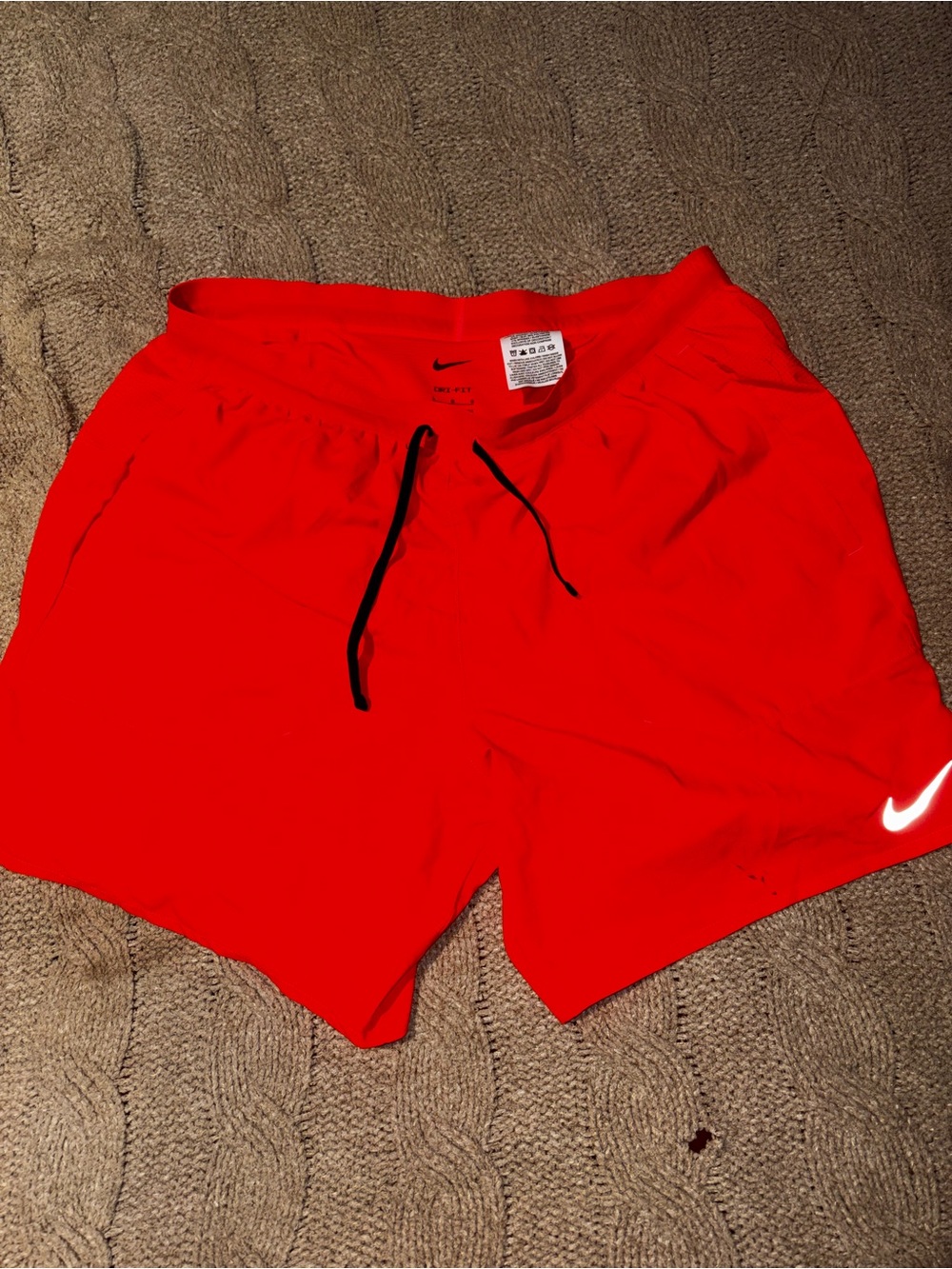 Nike Dri-Fit Bright Coral Orange Running Shorts Size Large